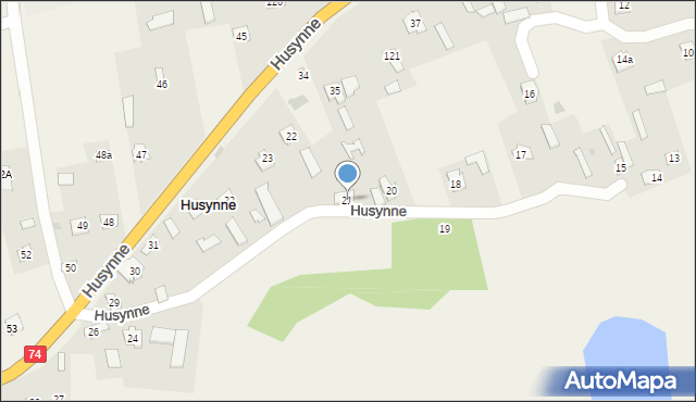 Husynne, Husynne, 21, mapa Husynne