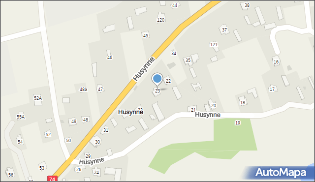 Husynne, Husynne, 23, mapa Husynne