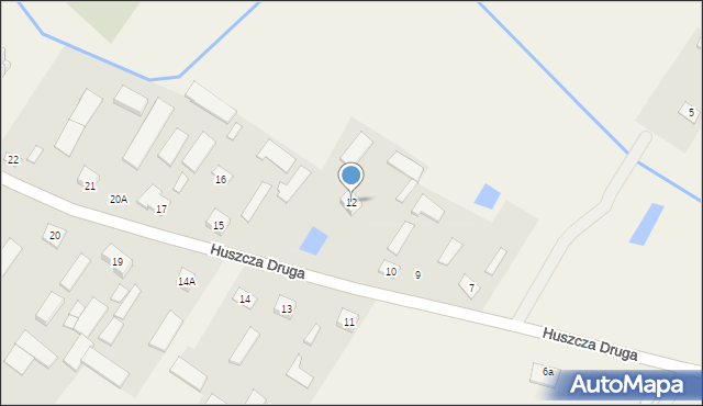 Huszcza, Huszcza Druga, 12, mapa Huszcza