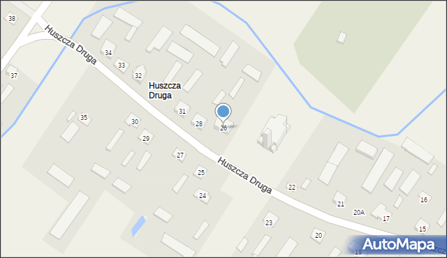 Huszcza, Huszcza Druga, 26, mapa Huszcza