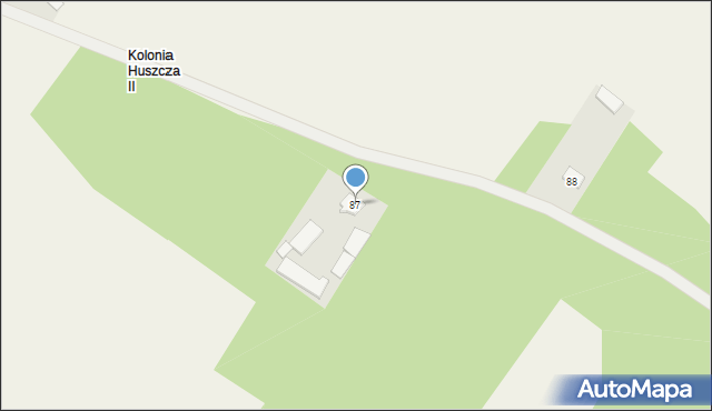 Huszcza, Huszcza Druga, 87, mapa Huszcza