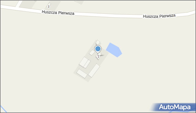 Huszcza, Huszcza Pierwsza, 1, mapa Huszcza