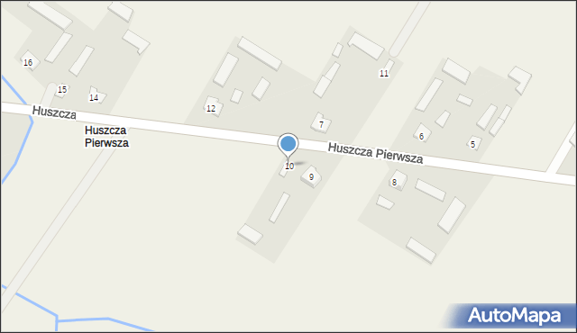 Huszcza, Huszcza Pierwsza, 10, mapa Huszcza