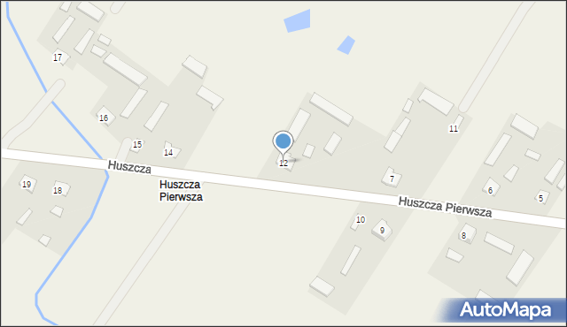 Huszcza, Huszcza Pierwsza, 12, mapa Huszcza