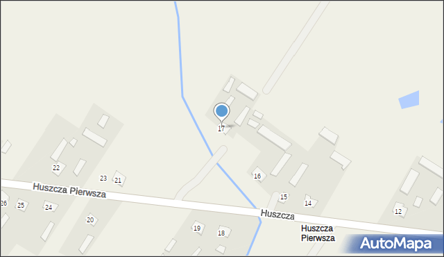 Huszcza, Huszcza Pierwsza, 17, mapa Huszcza