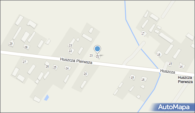 Huszcza, Huszcza Pierwsza, 21, mapa Huszcza