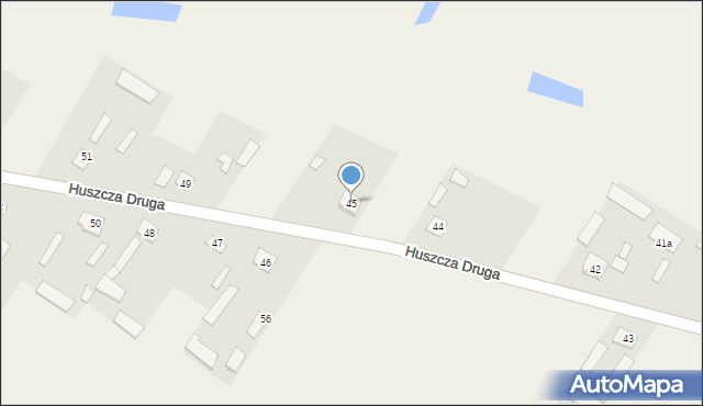 Huszcza, Huszcza Pierwsza, 45, mapa Huszcza