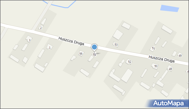 Huszcza, Huszcza Pierwsza, 54, mapa Huszcza