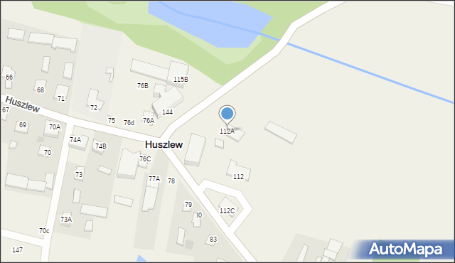 Huszlew, Huszlew, 112A, mapa Huszlew