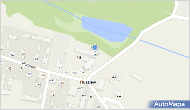 Huszlew, Huszlew, 115B, mapa Huszlew