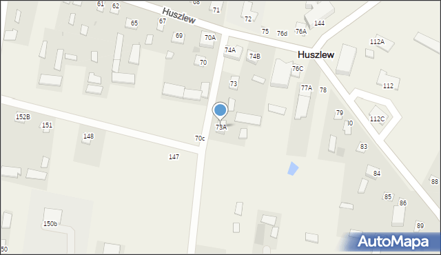 Huszlew, Huszlew, 73A, mapa Huszlew