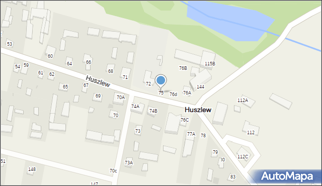 Huszlew, Huszlew, 75, mapa Huszlew