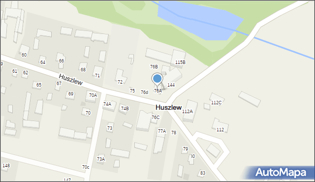 Huszlew, Huszlew, 76A, mapa Huszlew