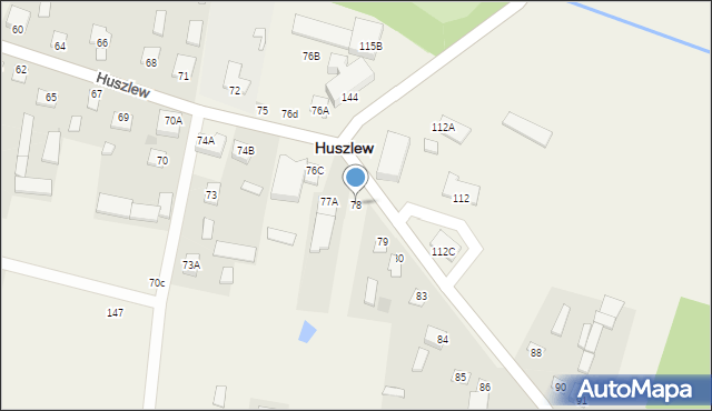 Huszlew, Huszlew, 78, mapa Huszlew