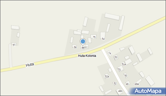 Huta, Huta, 55, mapa Huta