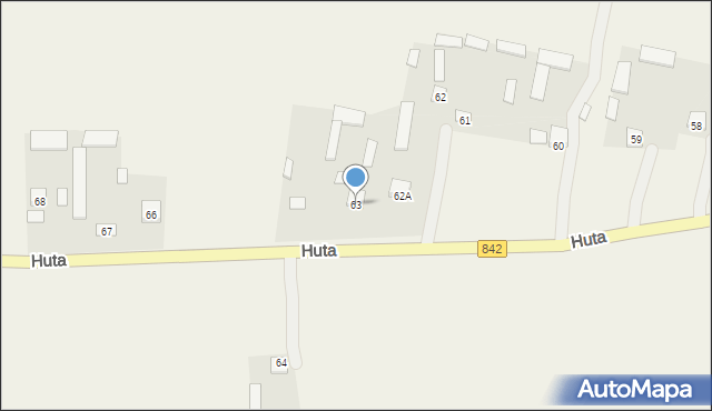 Huta, Huta, 63, mapa Huta