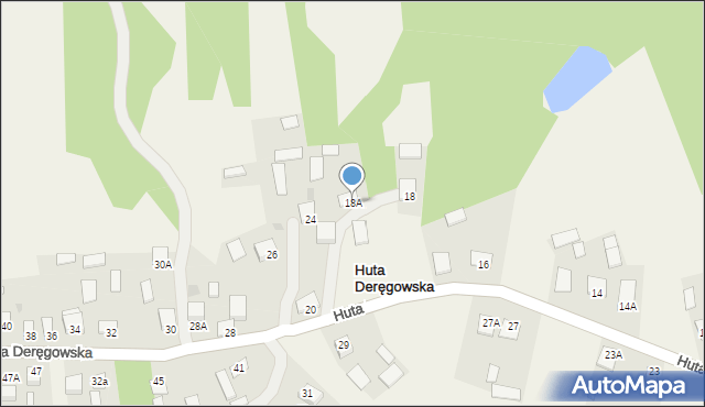 Huta Deręgowska, Huta Deręgowska, 18A, mapa Huta Deręgowska