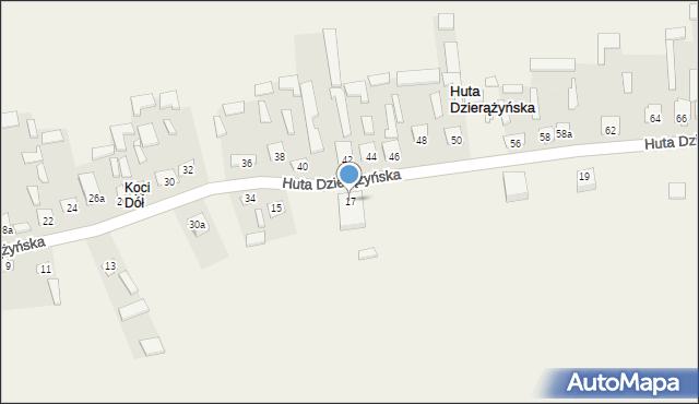 Huta Dzierążyńska, Huta Dzierążyńska, 17, mapa Huta Dzierążyńska