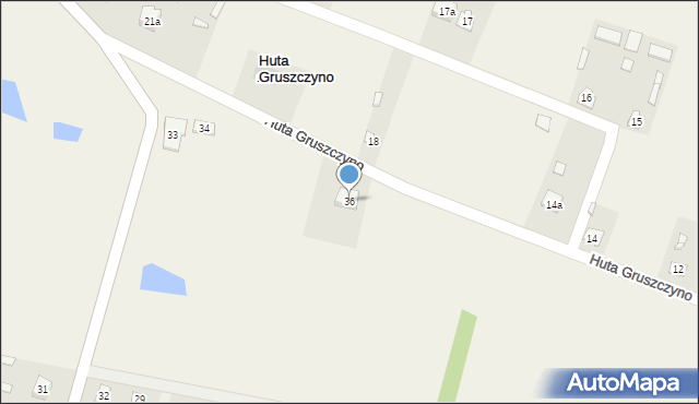 Huta Gruszczyno, Huta Gruszczyno, 36, mapa Huta Gruszczyno