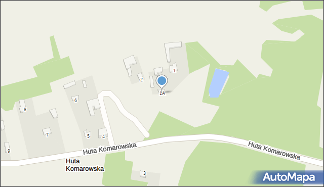 Huta Komarowska, Huta Komarowska, 1A, mapa Huta Komarowska