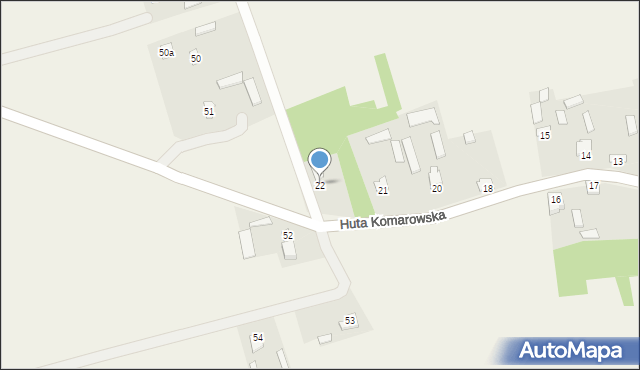 Huta Komarowska, Huta Komarowska, 22, mapa Huta Komarowska