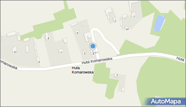 Huta Komarowska, Huta Komarowska, 4, mapa Huta Komarowska