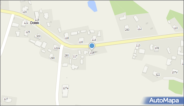 Huta Komorowska, Huta Komorowska, 115, mapa Huta Komorowska