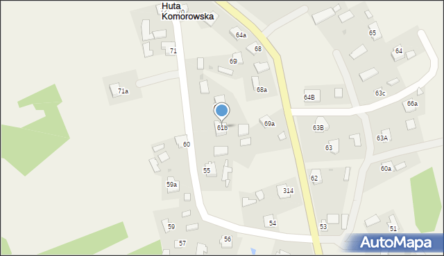 Huta Komorowska, Huta Komorowska, 61b, mapa Huta Komorowska