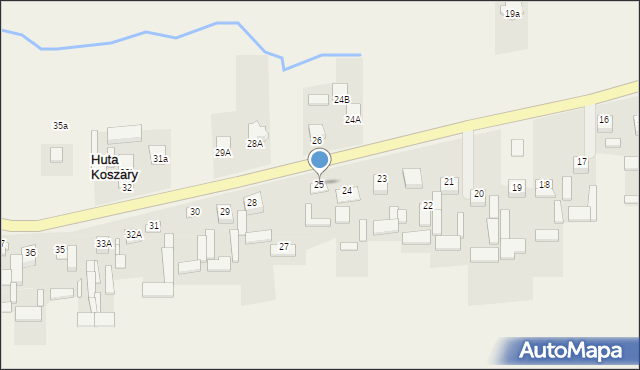 Huta Koszary, Huta Koszary, 25, mapa Huta Koszary