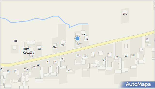 Huta Koszary, Huta Koszary, 26, mapa Huta Koszary