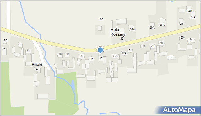 Huta Koszary, Huta Koszary, 35, mapa Huta Koszary