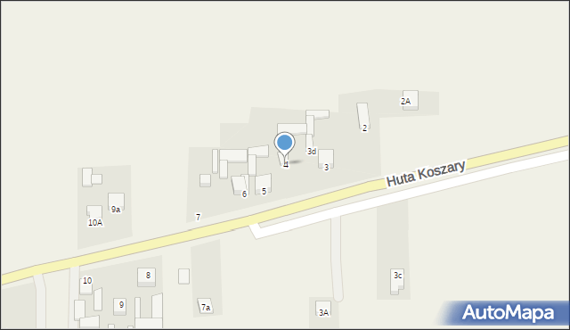 Huta Koszary, Huta Koszary, 4, mapa Huta Koszary