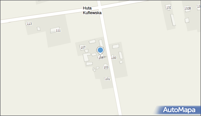 Huta Kuflewska, Huta Kuflewska, 105, mapa Huta Kuflewska