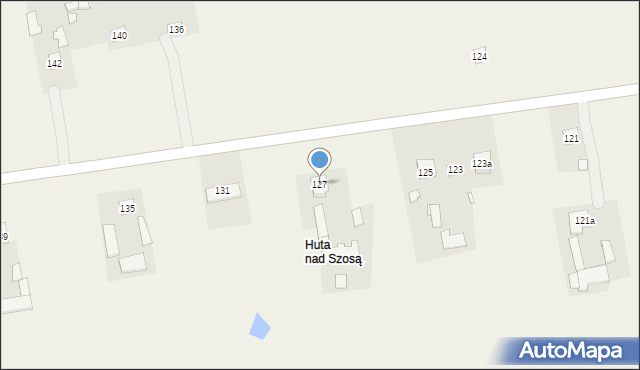 Huta Kuflewska, Huta Kuflewska, 127a, mapa Huta Kuflewska