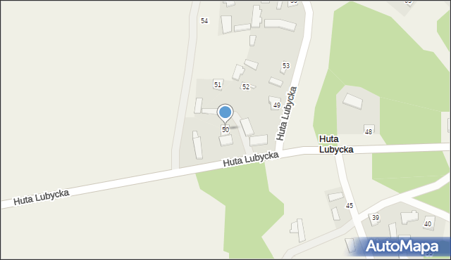 Huta Lubycka, Huta Lubycka, 50, mapa Huta Lubycka