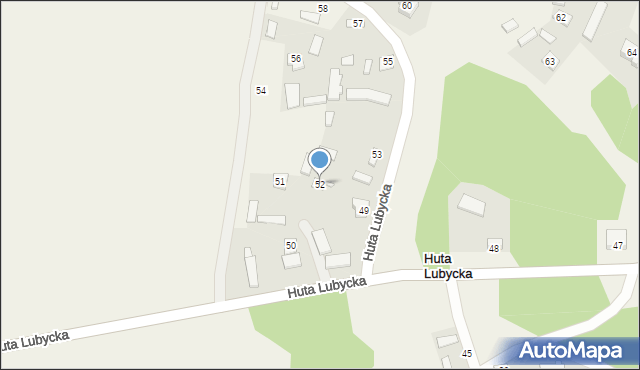 Huta Lubycka, Huta Lubycka, 52, mapa Huta Lubycka