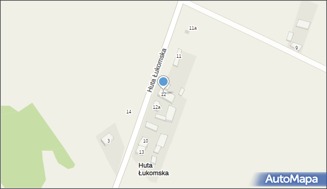 Huta Łukomska, Huta Łukomska, 12, mapa Huta Łukomska