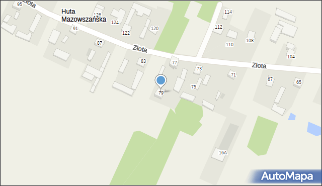 Huta Mazowszańska, Huta Mazowszańska, 14A, mapa Huta Mazowszańska
