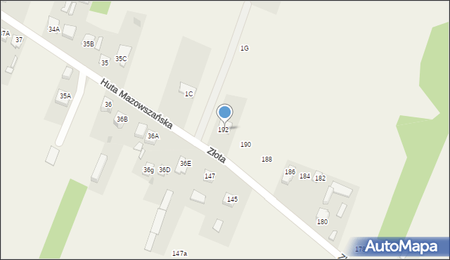 Huta Mazowszańska, Huta Mazowszańska, 1C, mapa Huta Mazowszańska