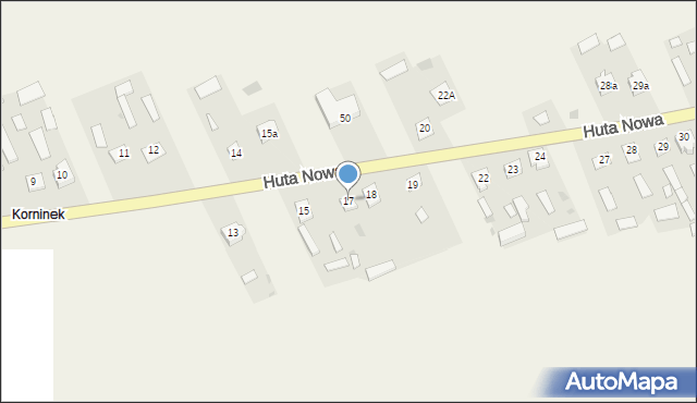 Huta Nowa, Huta Nowa, 17, mapa Huta Nowa