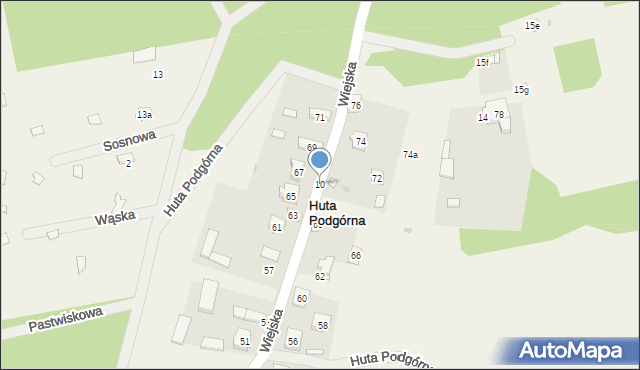 Huta Podgórna, Huta Podgórna, 10, mapa Huta Podgórna