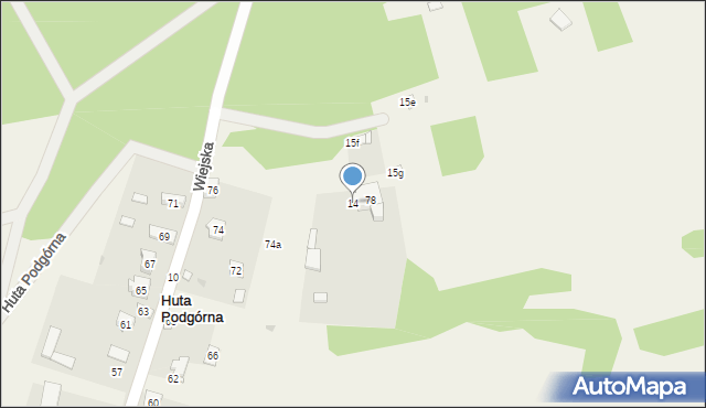 Huta Podgórna, Huta Podgórna, 14, mapa Huta Podgórna