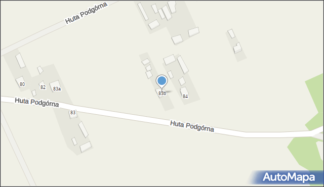 Huta Podgórna, Huta Podgórna, 83b, mapa Huta Podgórna