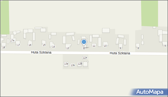 Huta Podłysica, Huta Podłysica, 12, mapa Huta Podłysica