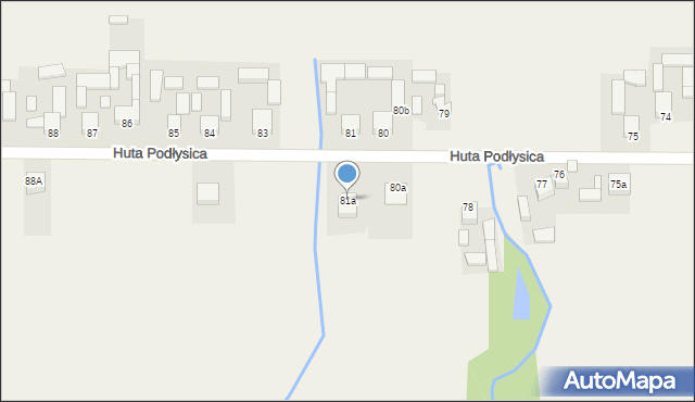 Huta Podłysica, Huta Podłysica, 81a, mapa Huta Podłysica