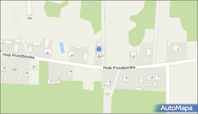 Huta Przedborska, Huta Przedborska, 10, mapa Huta Przedborska