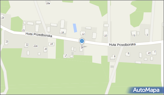 Huta Przedborska, Huta Przedborska, 14, mapa Huta Przedborska