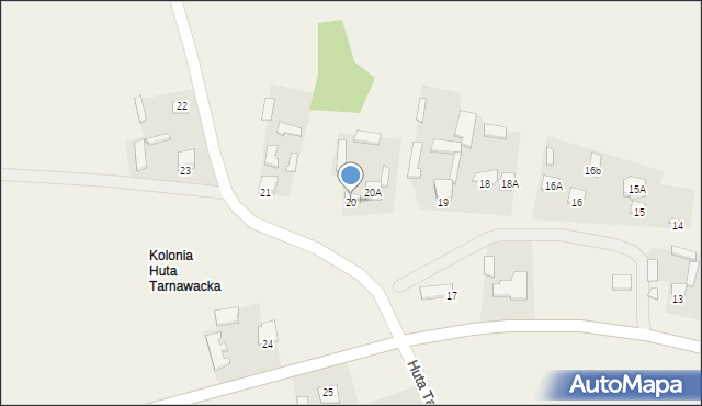 Huta Tarnawacka, Huta Tarnawacka, 20, mapa Huta Tarnawacka