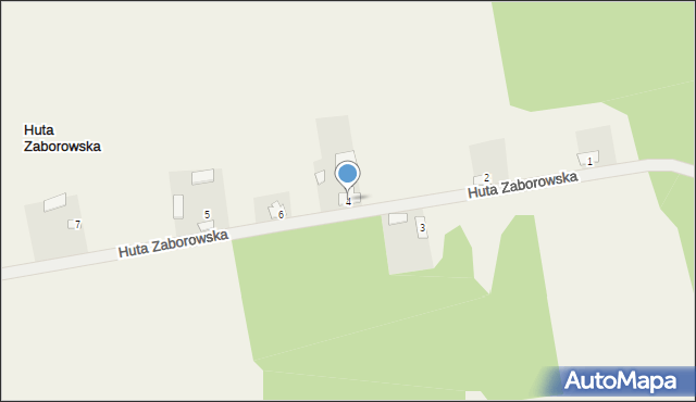 Huta Zaborowska, Huta Zaborowska, 4, mapa Huta Zaborowska