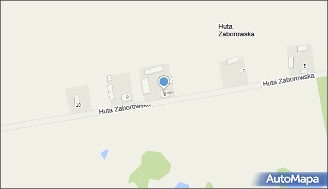 Huta Zaborowska, Huta Zaborowska, 8, mapa Huta Zaborowska